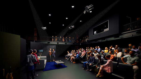 Artist rendering of the renovated blackbox theater in the Little Center