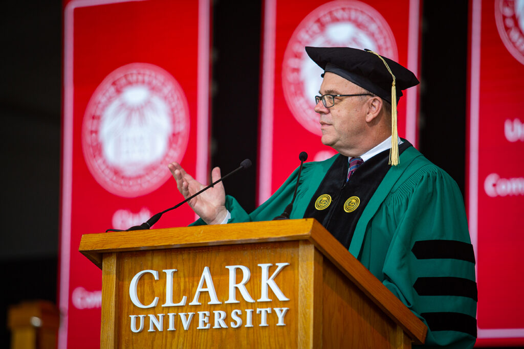 Rep. James McGovern gives the Commencement address at Clark University