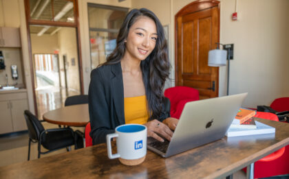 student with laptop