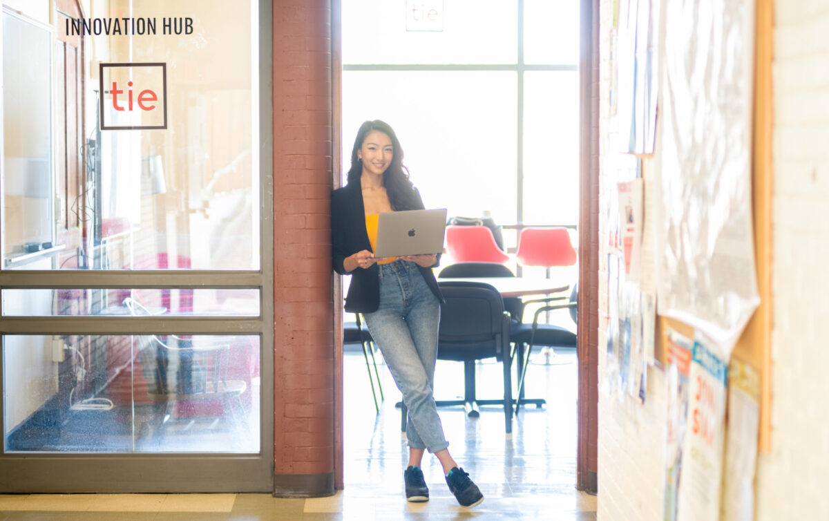 student with laptop