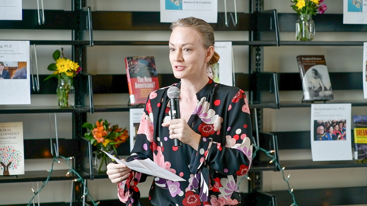 professor giving talk