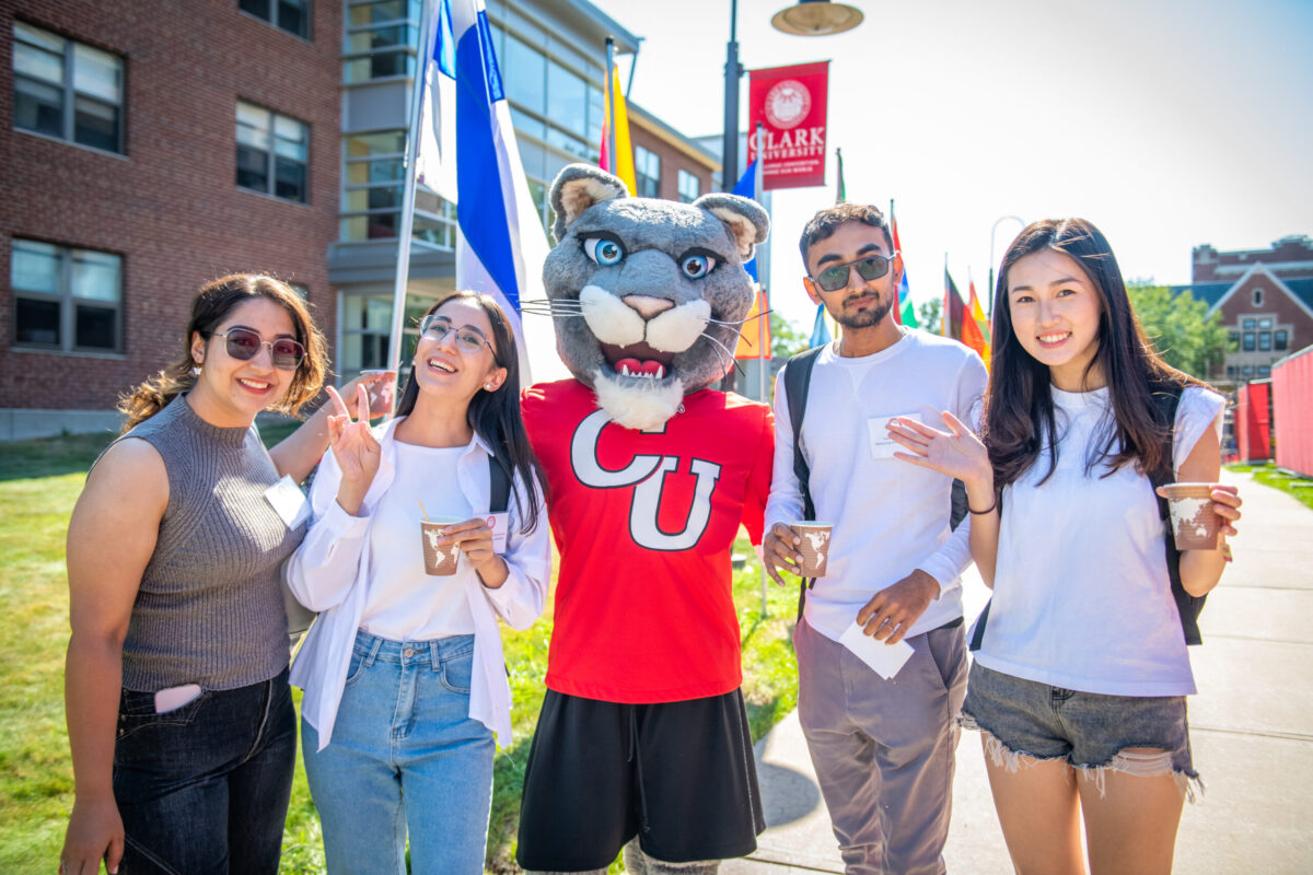 Students with mascot