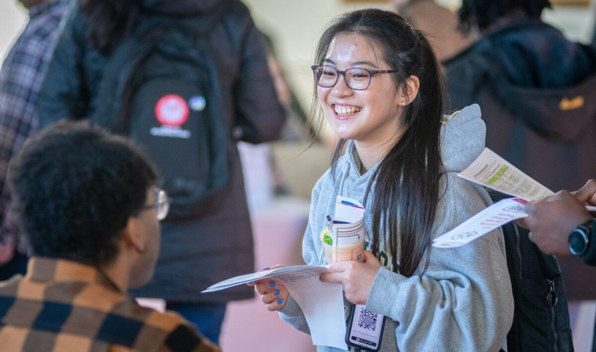 Student at campus fair