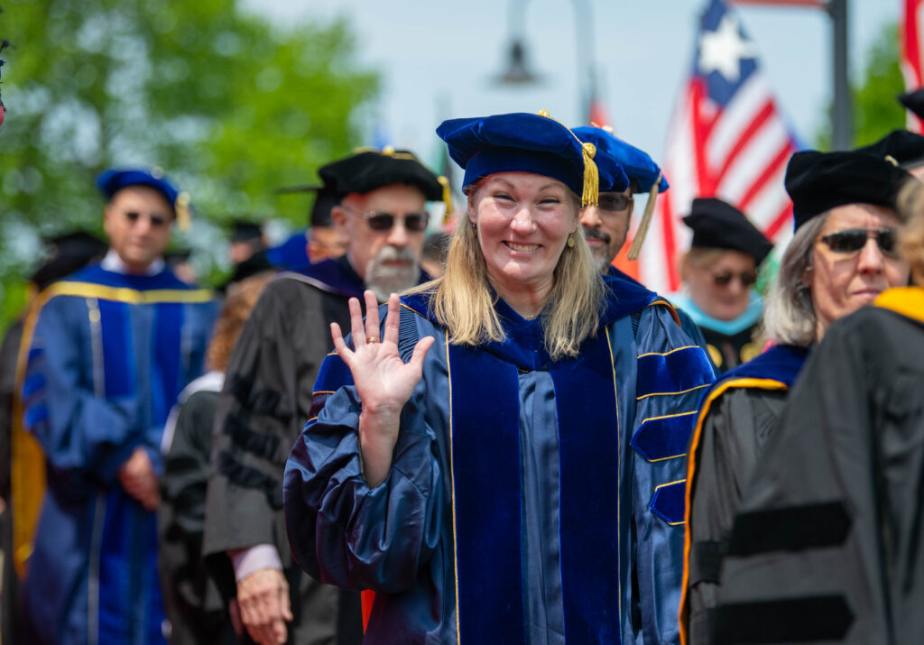 Professor Karen Frey at Commencement 2023