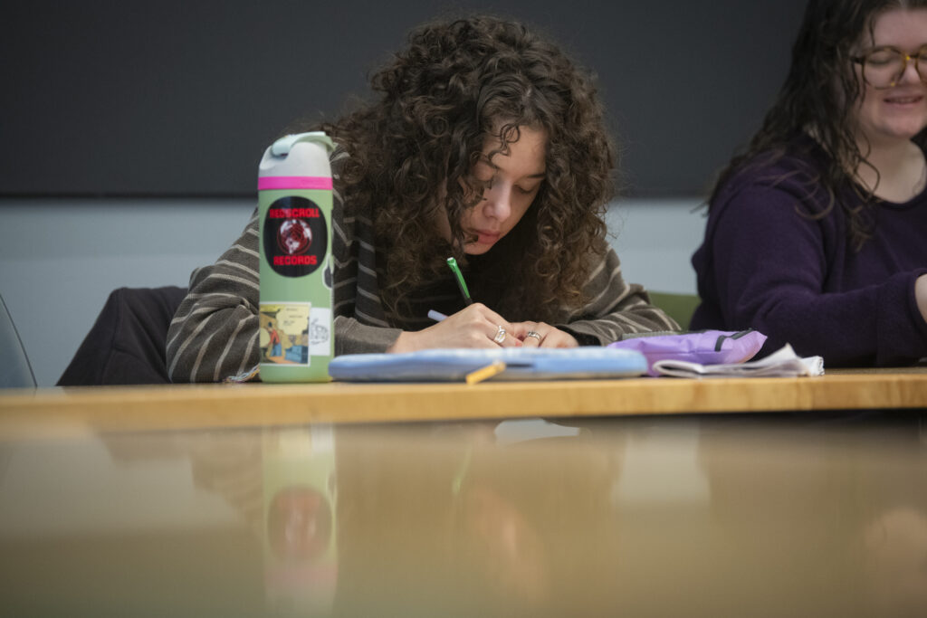 student at desk