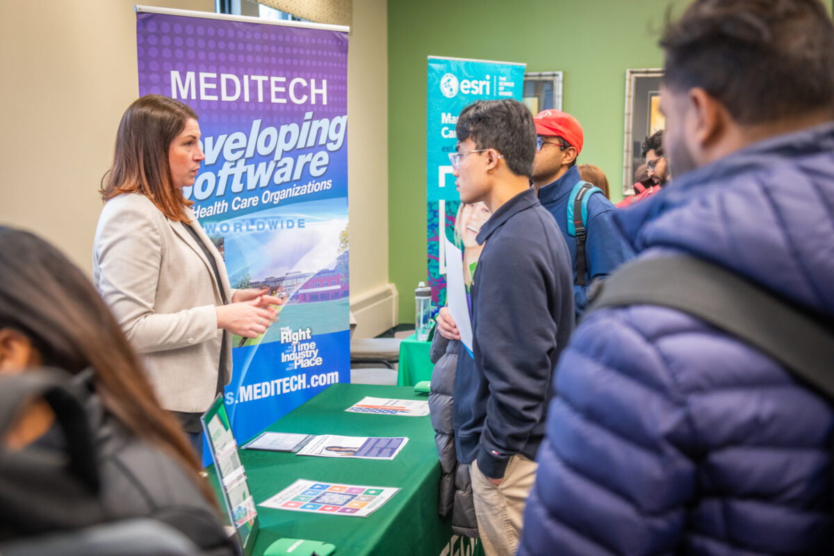 students attend employer pop-up