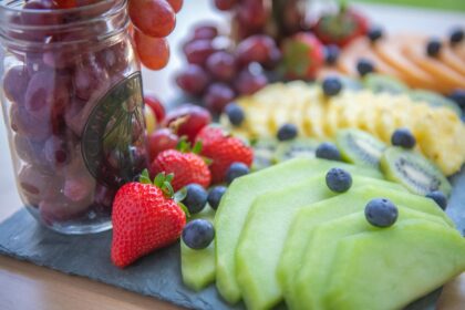 fruit platter with berries and melon