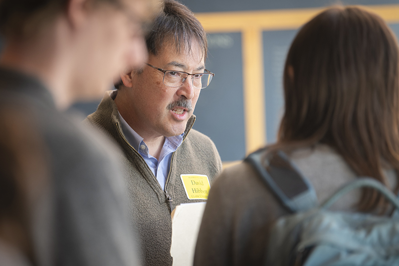 David Hibbett speaks to attendees at the MassMyco conference