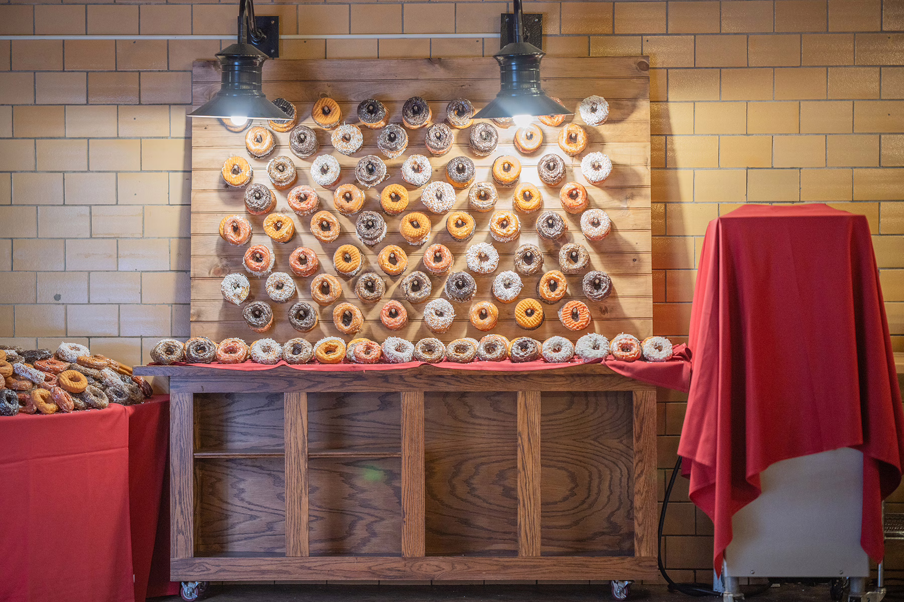 A wall of donuts at Late Night Breakfast, fall 2025; photo by Natalie Hoang ’25, MBA ’26
