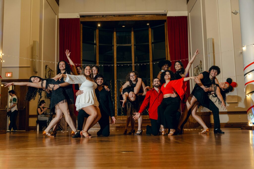 Debrin Adon Suero ’25 dances with Salsa Encendida. (Photo by Natalie Hoang '25, MBA '26)