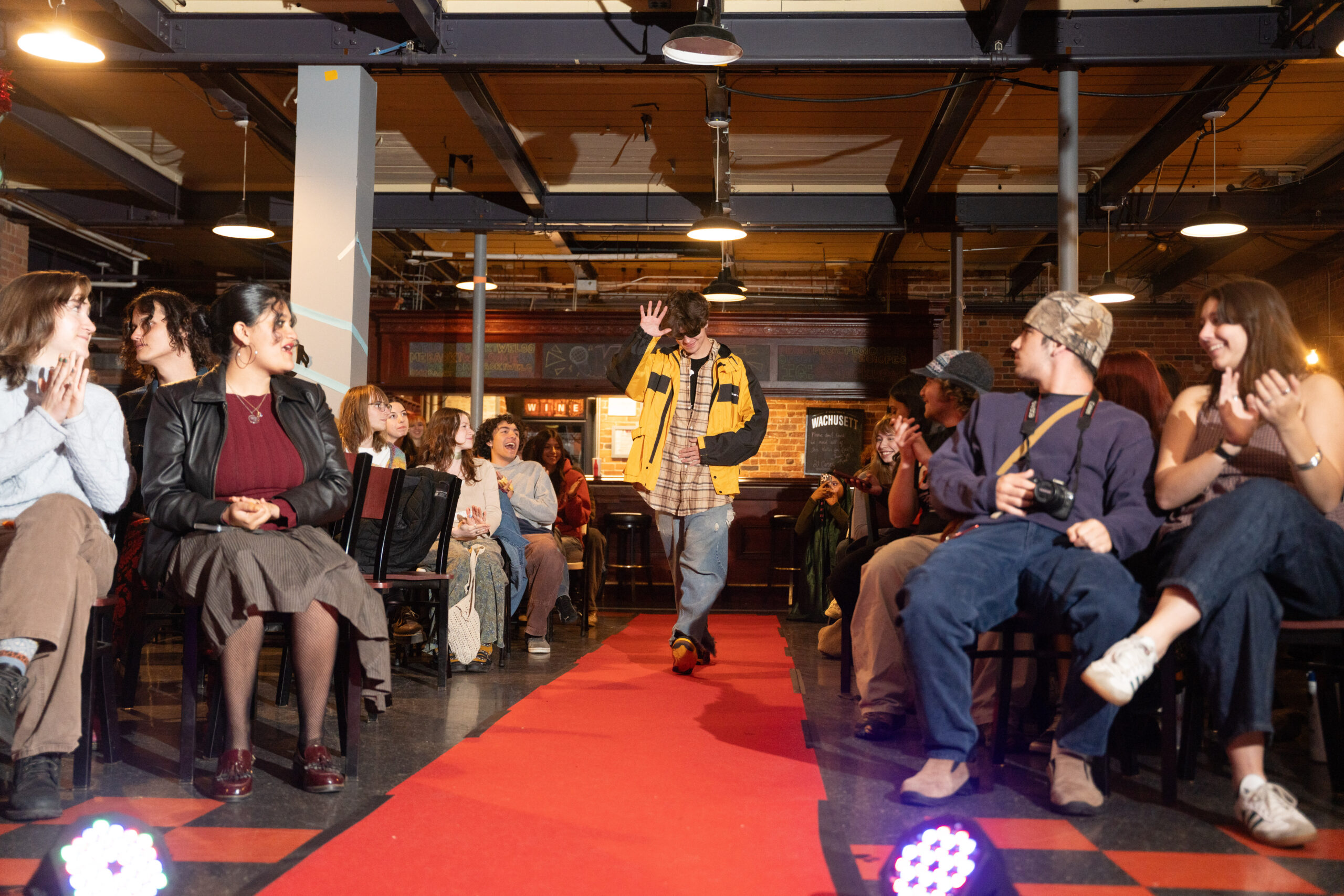student walks in fashion show