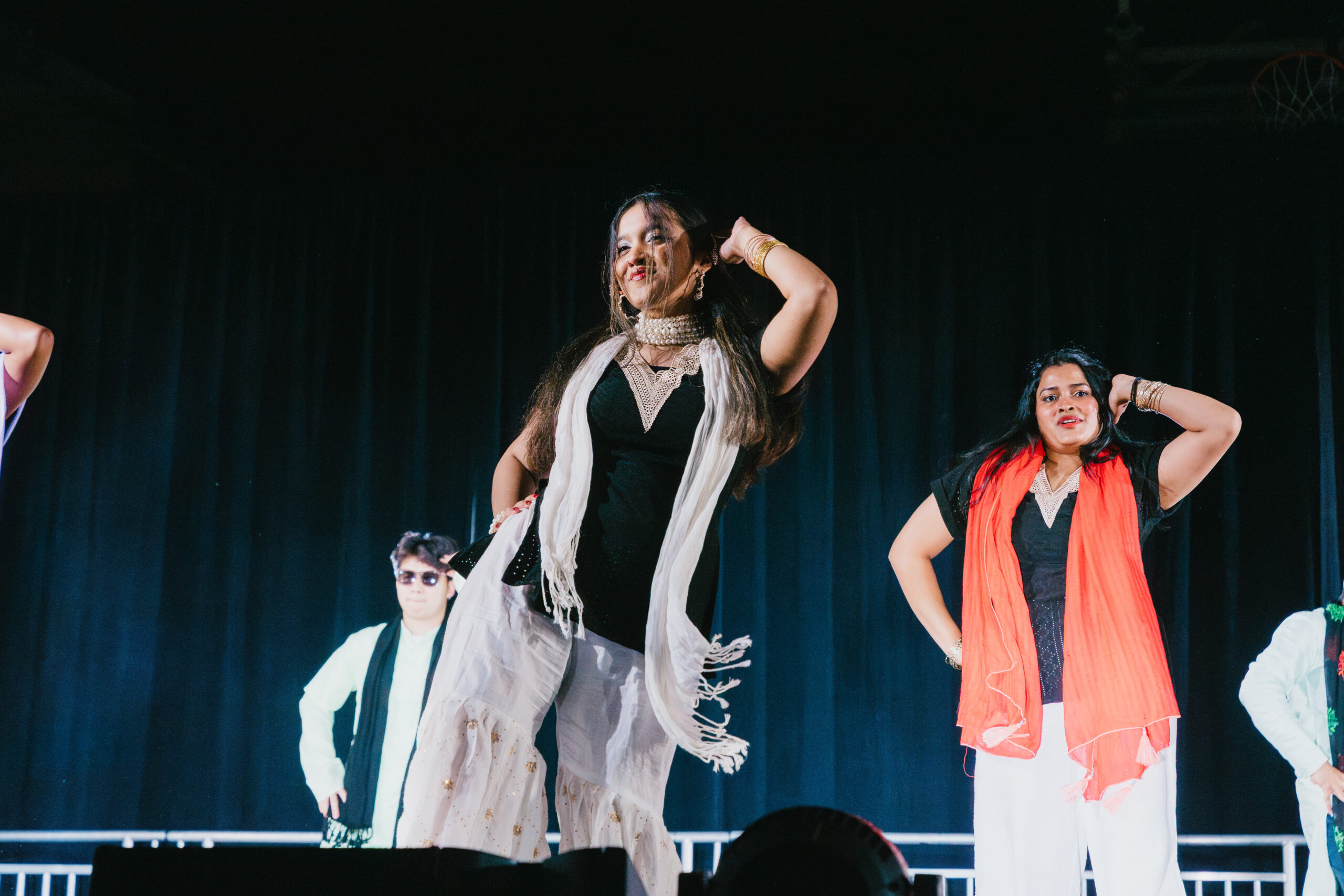 student dances on stage