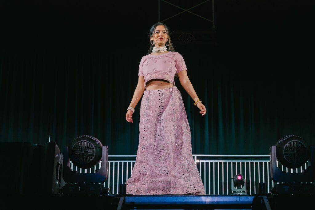 student on stage
