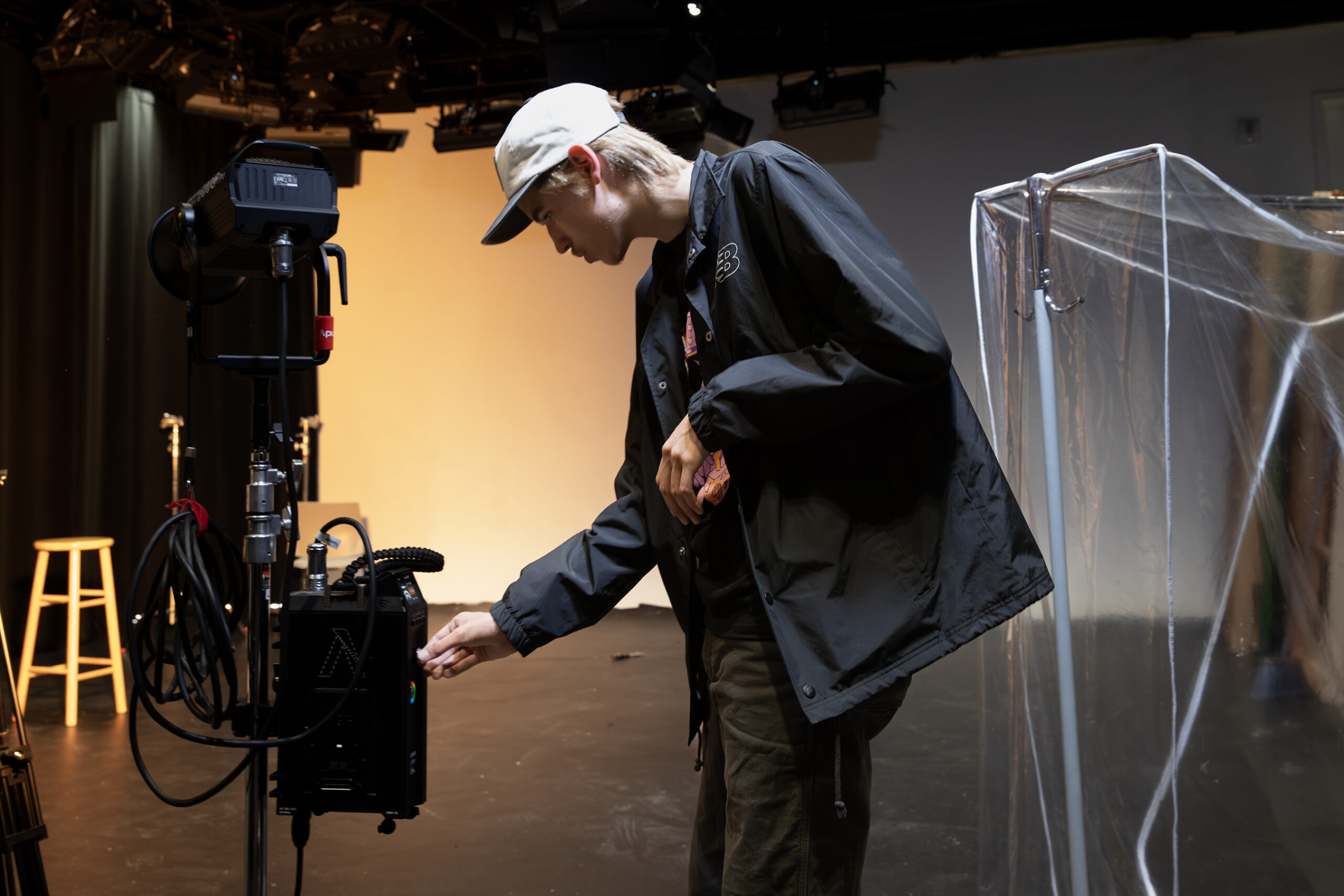 student with camera