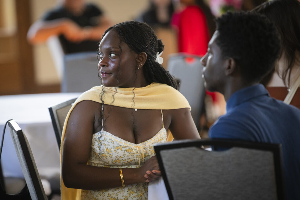 students sitting at table