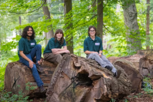 From left, Hamza Musharraf ’26; Emily Wells ’25, M.S.-ES&P ’26; and Alexa McPherson ’26, MPA ’27.