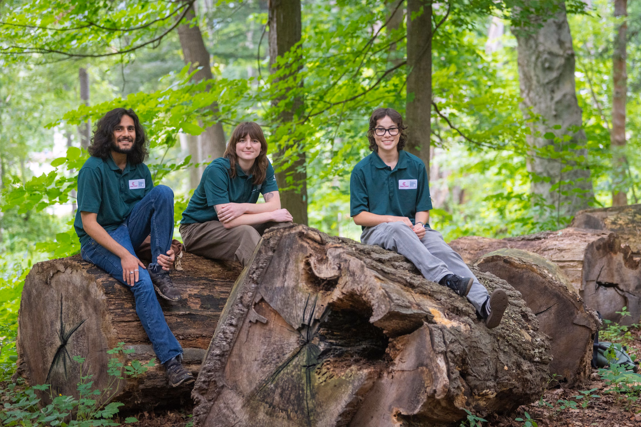 From left, Hamza Musharraf ’26; Emily Wells ’25, M.S.-ES&P ’26; and Alexa McPherson ’26, MPA ’27.