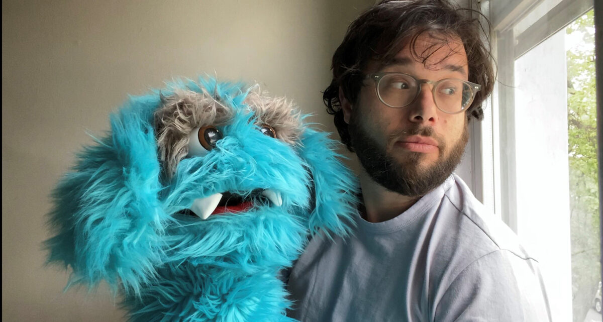 Avi Steinhardt '05 and his monster puppet, Louie