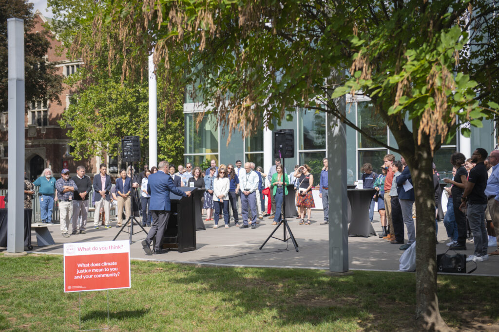group of people on patio