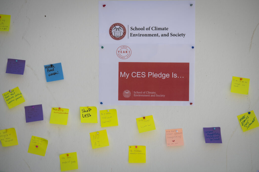 post-its on bulletin board