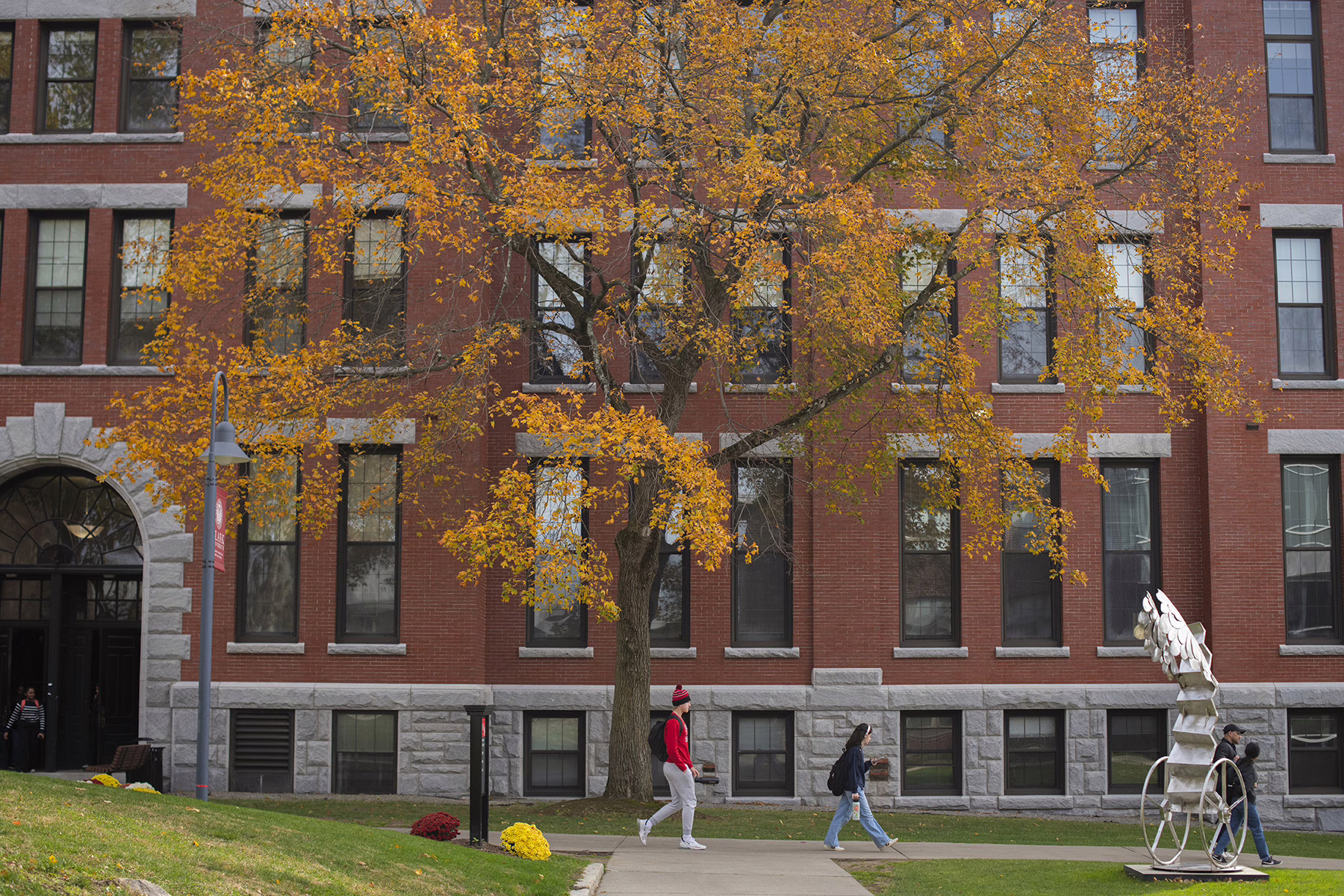 Fall foliage and Jonas Clark Hall at Clark University