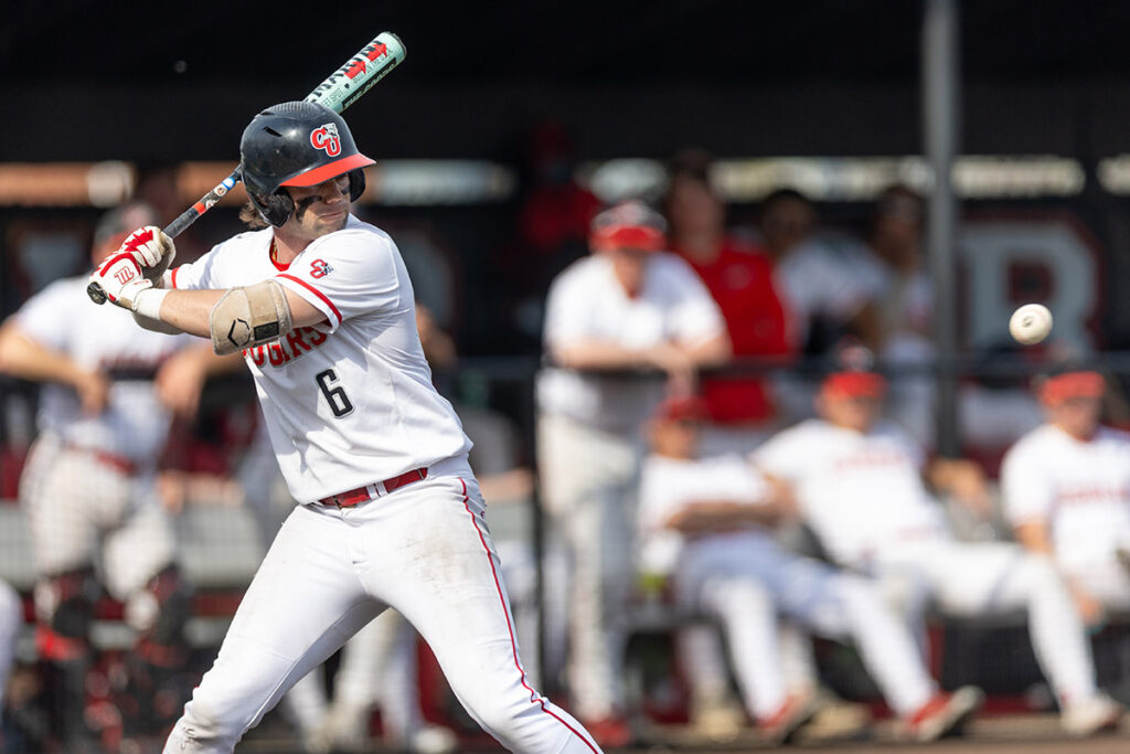 Carter Doran at bat for the Clark Cougars.