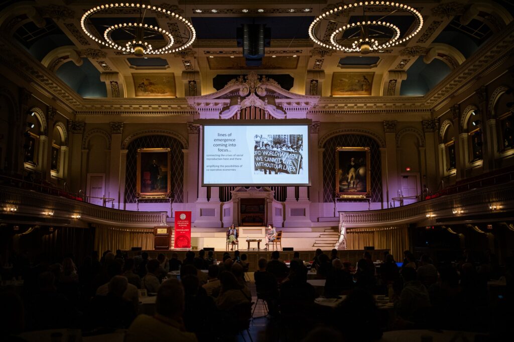 The stage at Mechanics Hall