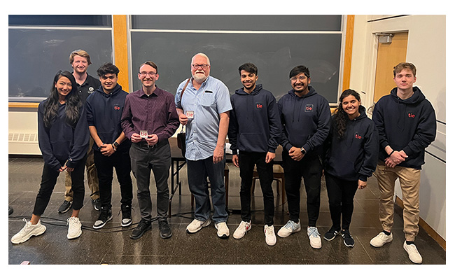 Clarkathon 2022 judges with TIE e-board