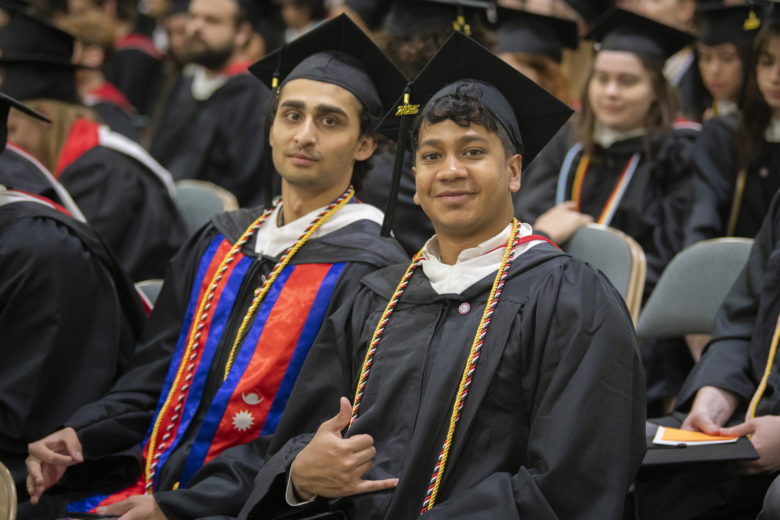 graduates at commencement ceremony