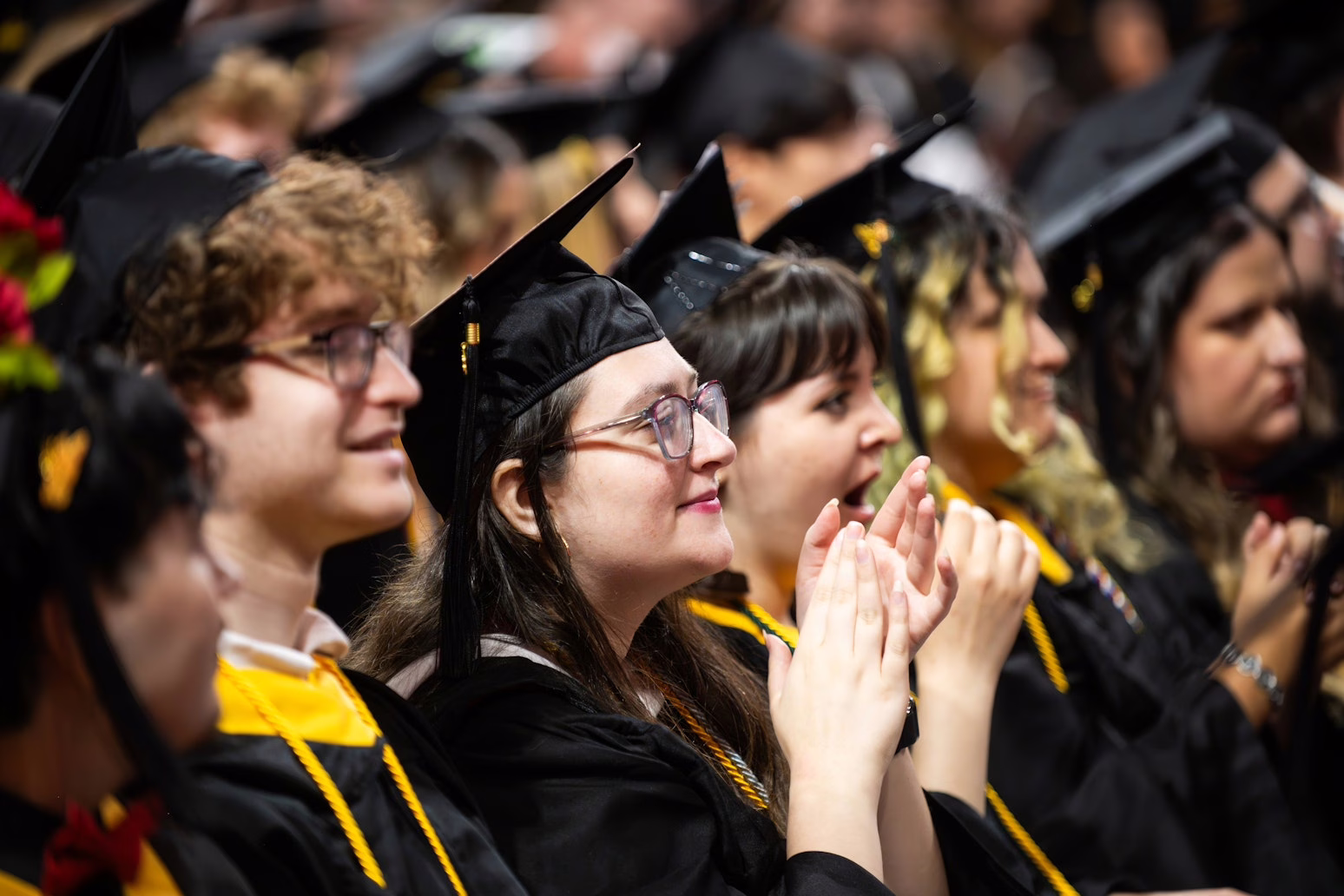 students at commencement