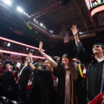students at commencement