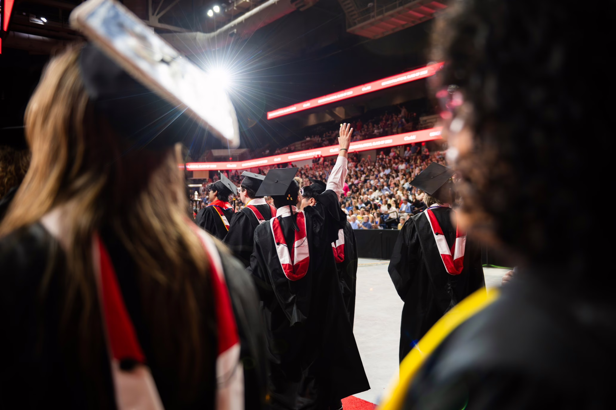students at commencement