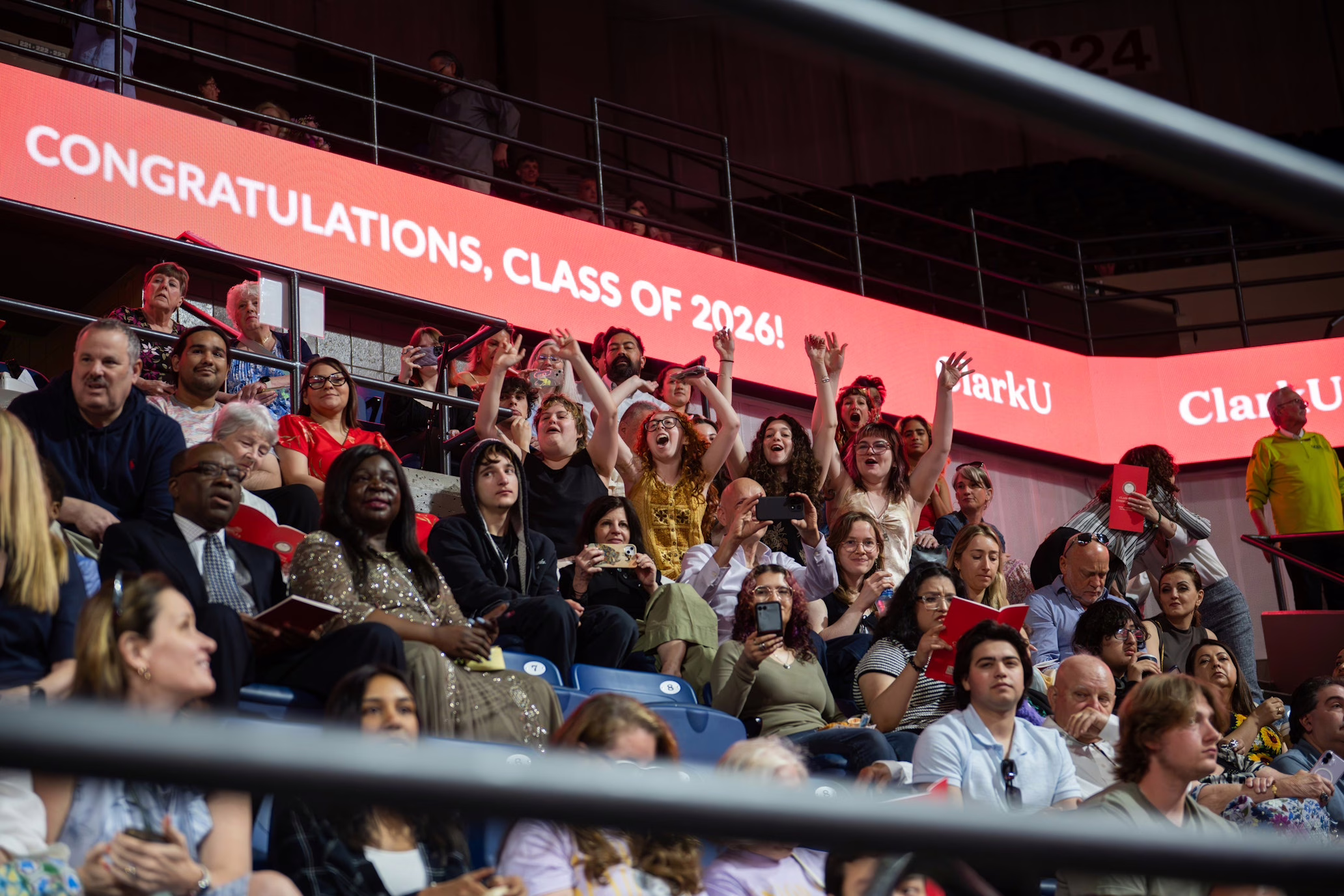 parents in crowd at commencement