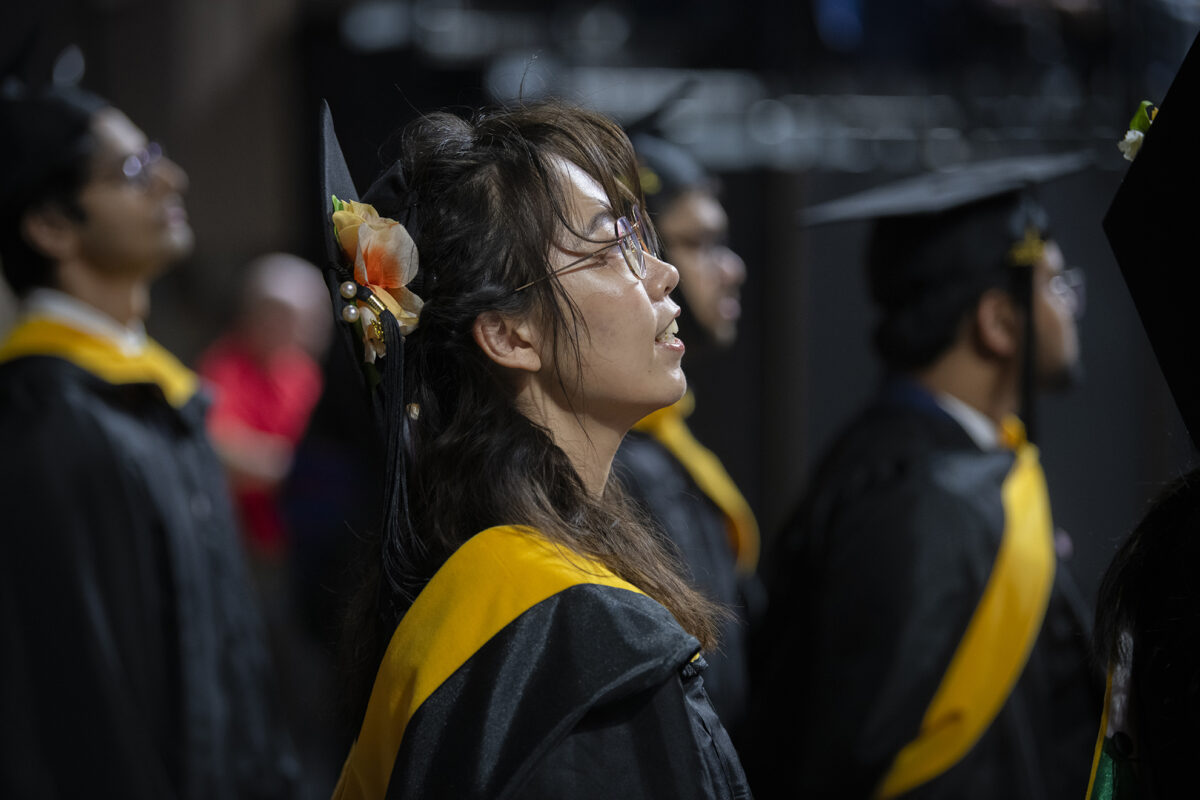 Graduate at Clark University Graduate Commencement Ceremony