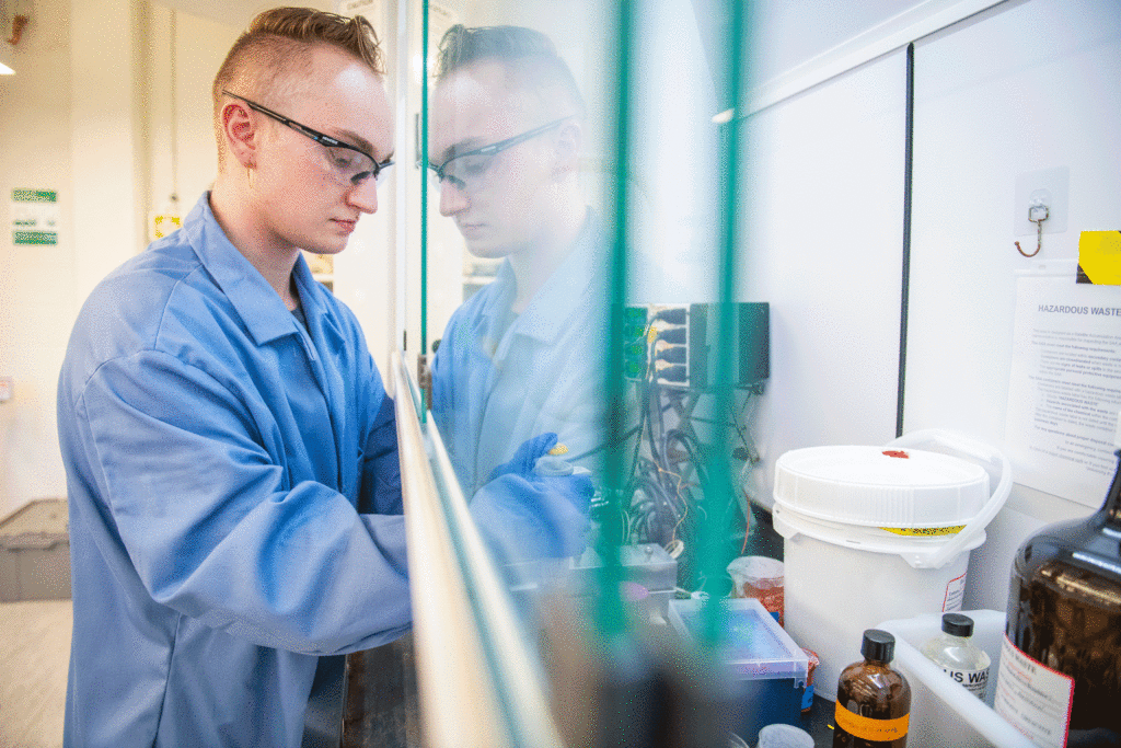 Student working in the lab