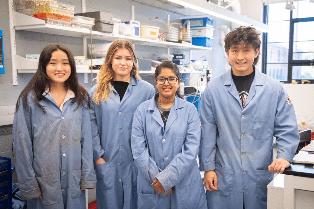 From left, Emma St. Louis, Emme Salisbury, Umama Akther, Tatsuya Peralta