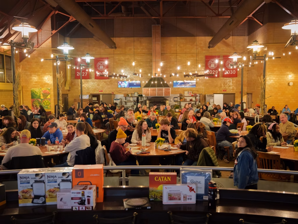people gather for bingo