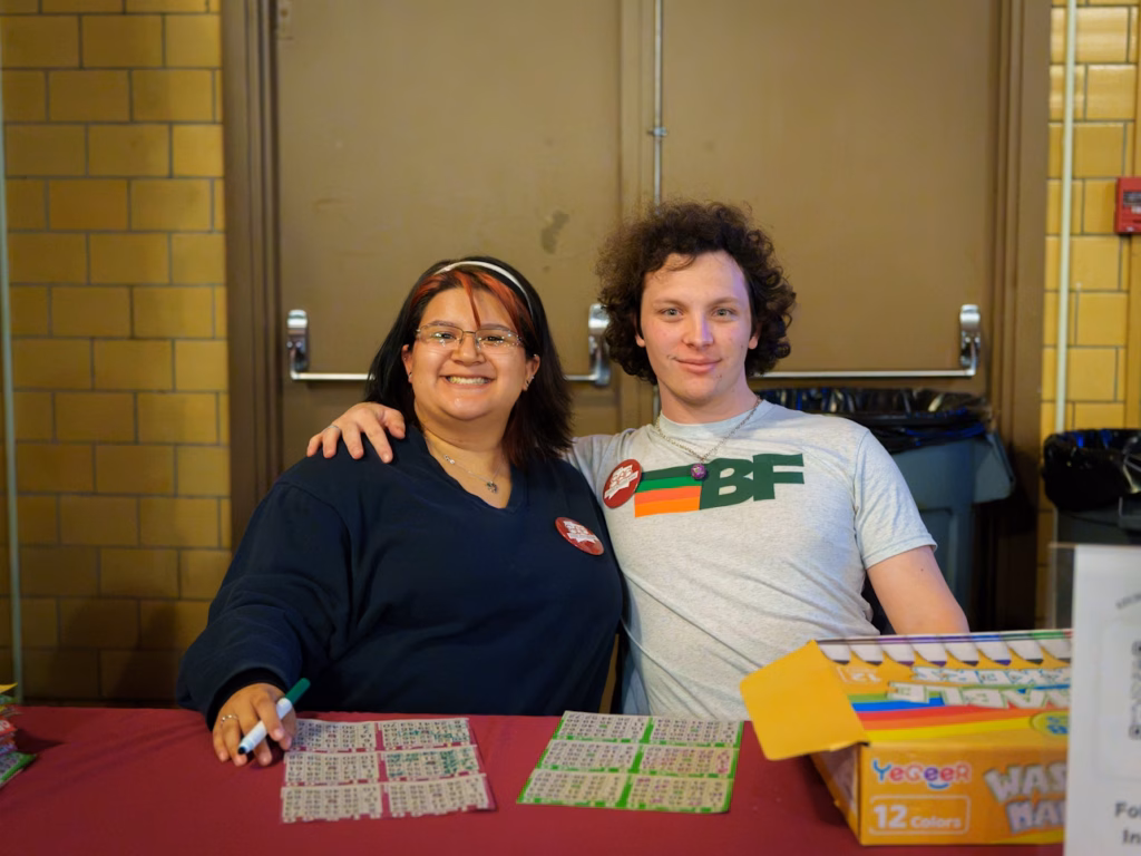 people gather for bingo
