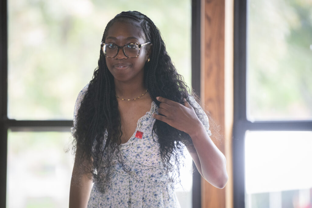 people pose for photos at First-Gen Pinning Ceremony