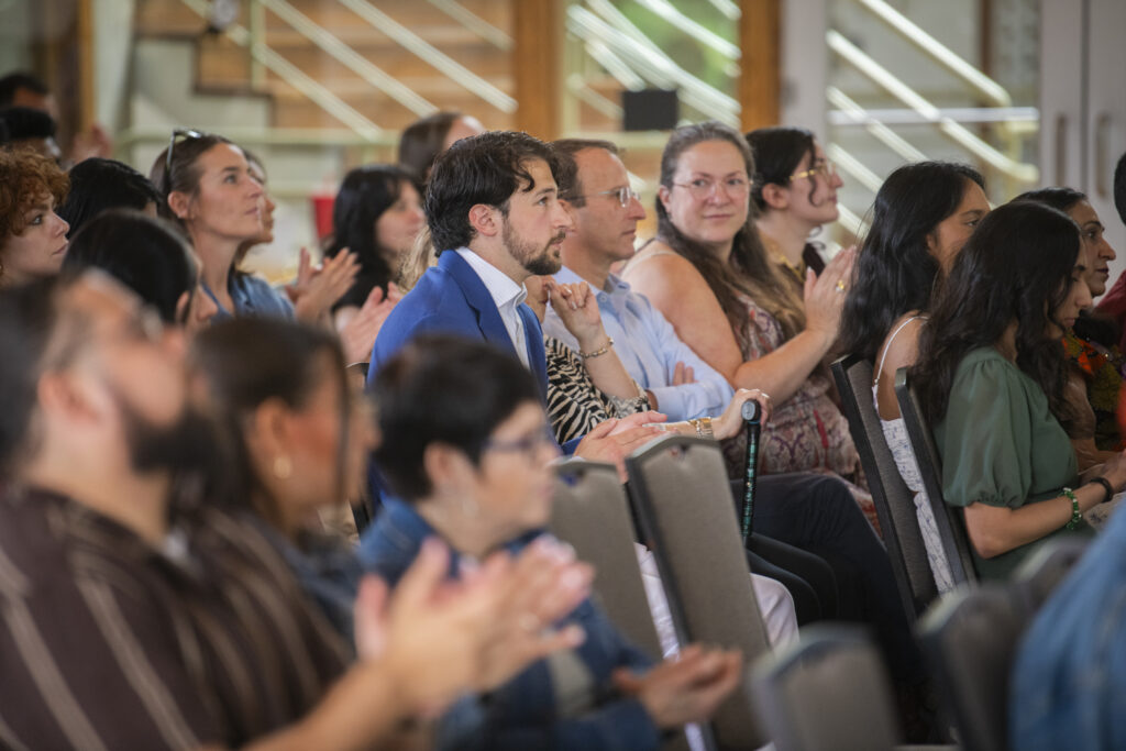 people pose for photos at First-Gen Pinning Ceremony