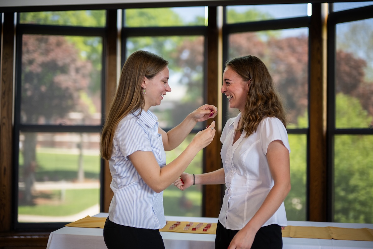 students at pinning ceremony
