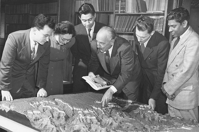 Professor Samuel Van Valkenburg with students