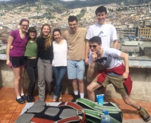 Members of Clark's GSE in Ecuador. (From left to right) Sarah Maloney '17, Cailley Culotta '16, Rebekah Vineyard '17, Celine Miranda '17, Zac Peloquin '16, Sam Most '18, and John Kaplan '17. MIssing from photo is doctoral candidate Rich King.