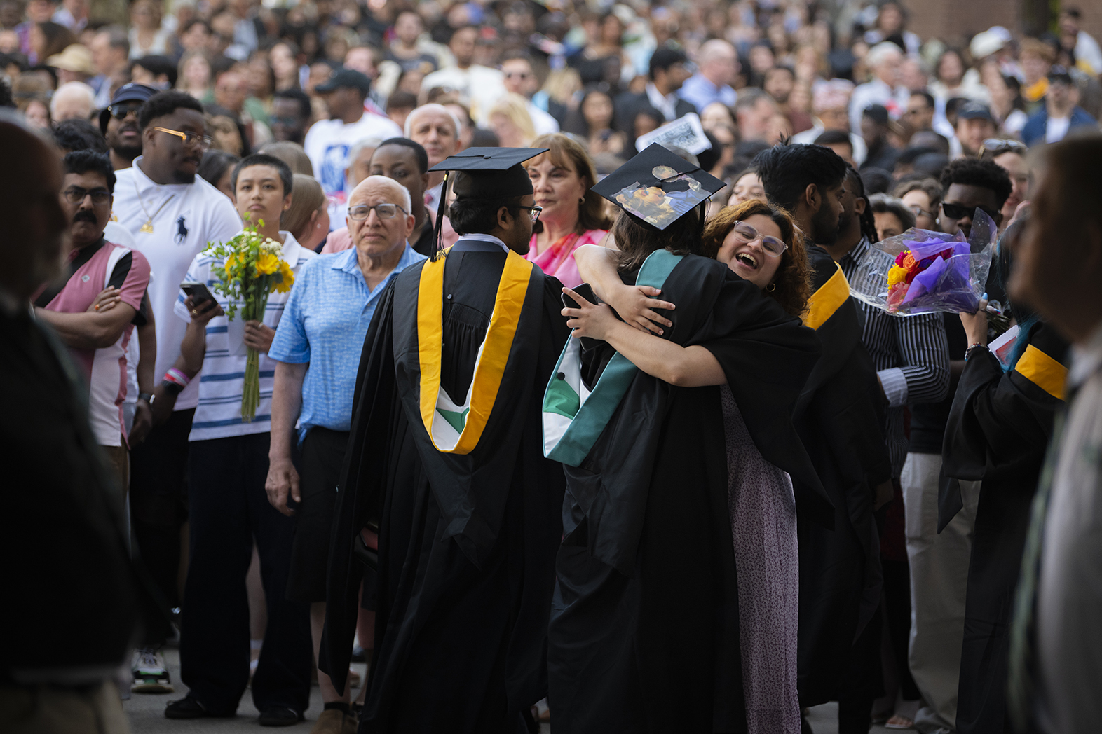 Family celebrates after Clark University Commencement