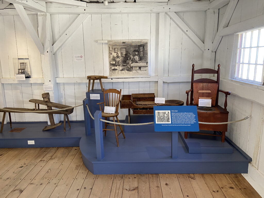 Clark students curated a historic char exhibit at Old Sturbridge Village.