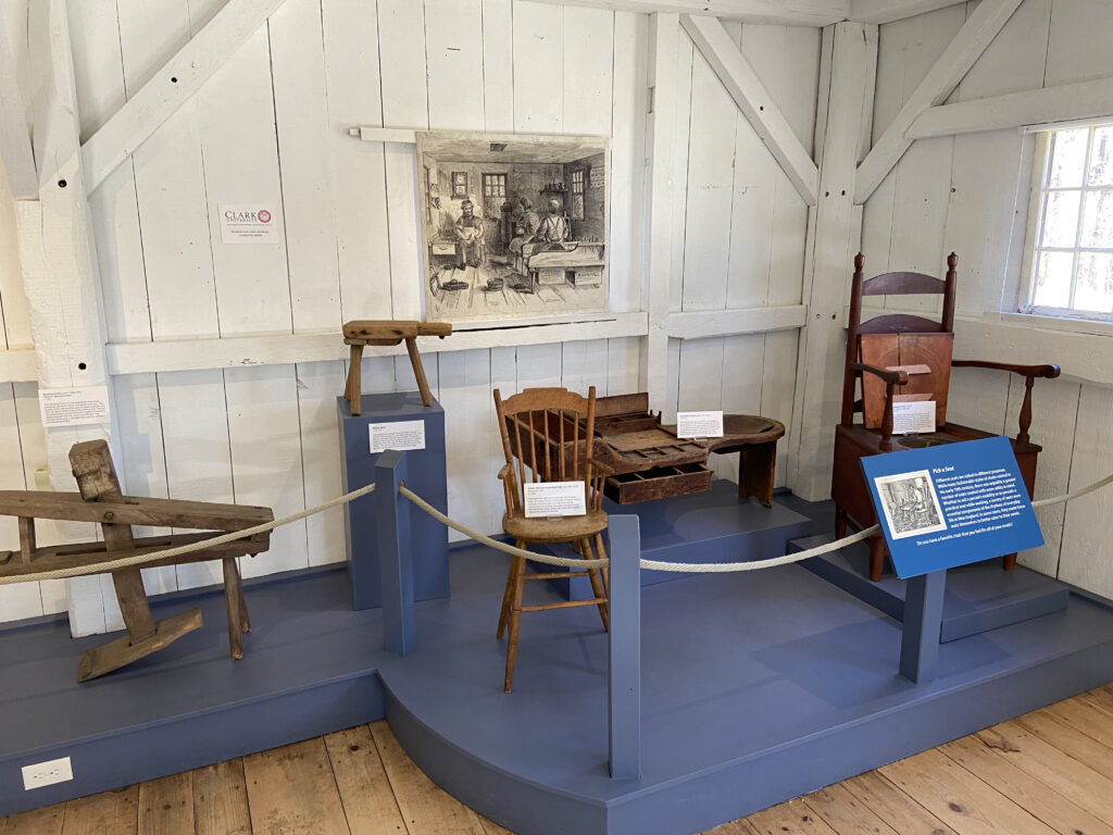 Clark students curated a historic char exhibit at Old Sturbridge Village.