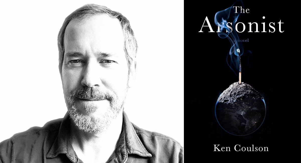 Author Ken Coulson and the cover of his book, "The Arsonist"