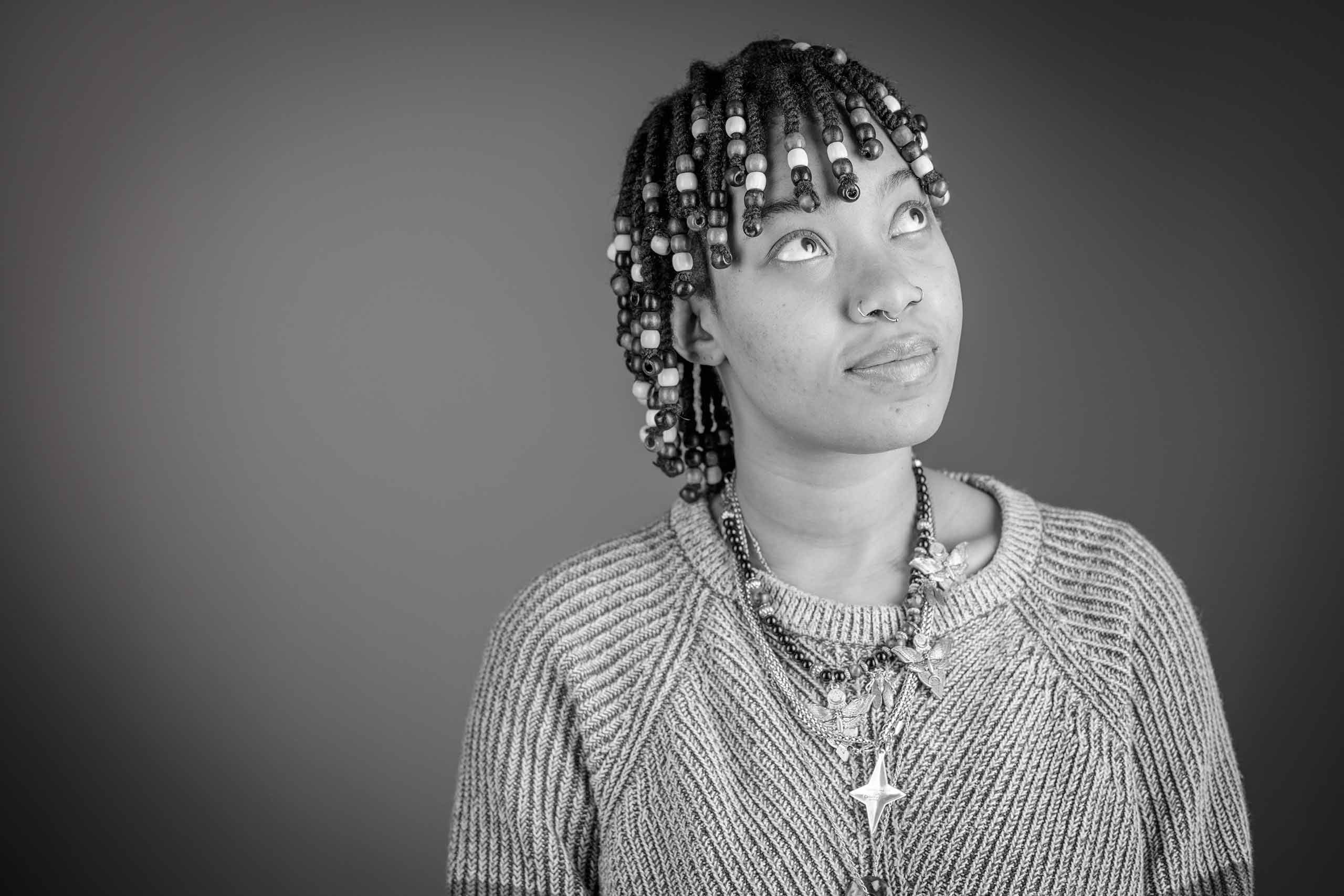 Larriyah Graham, portrait in black and white by Steven King