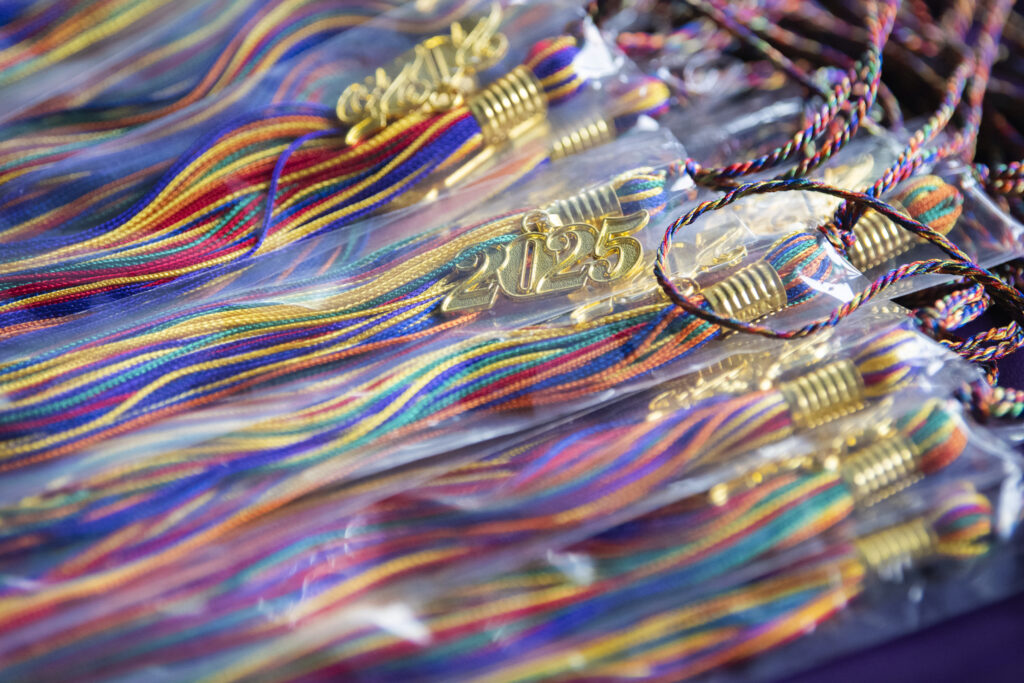 rainbow grad cap tassles