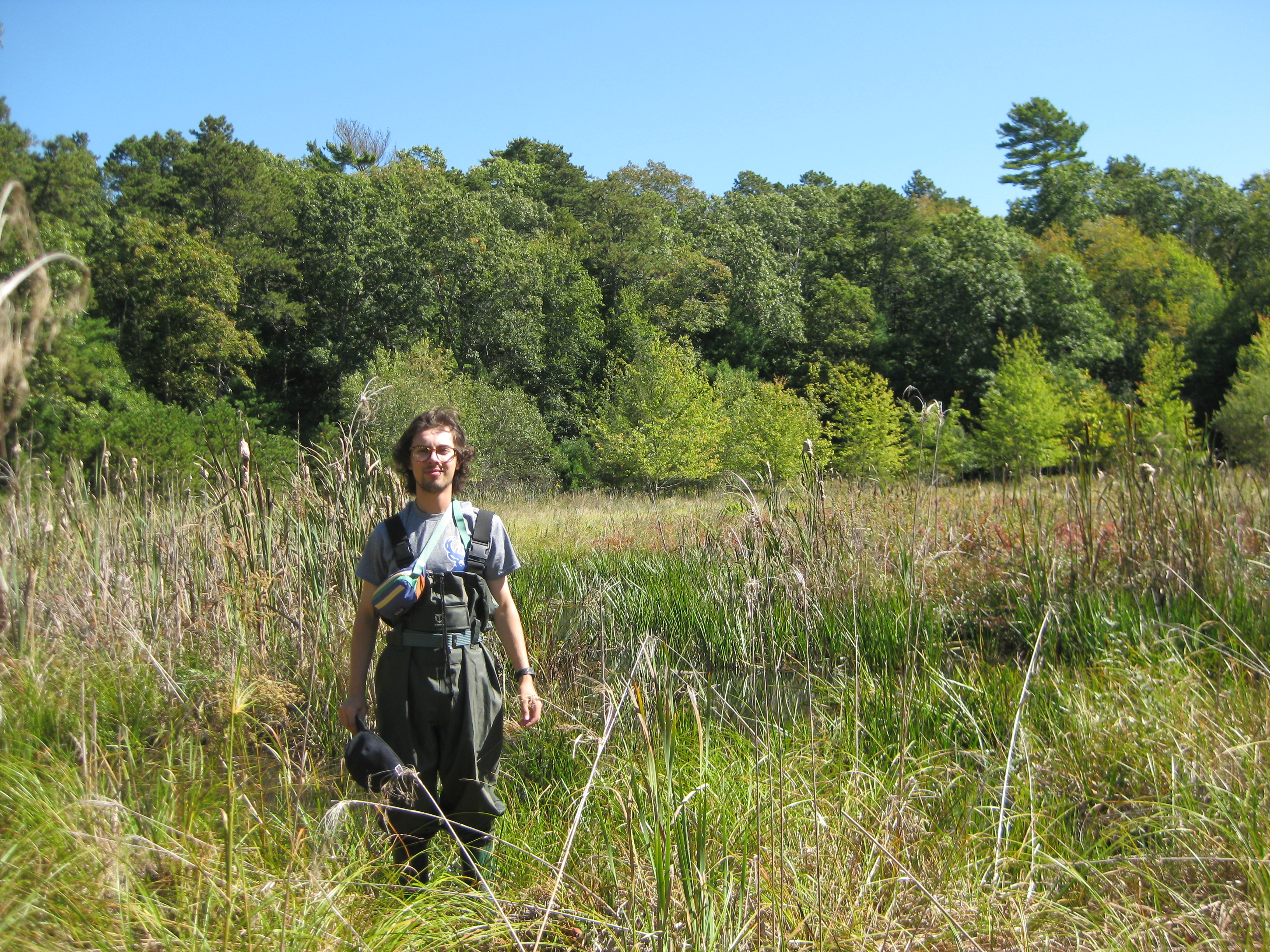 student standing in field